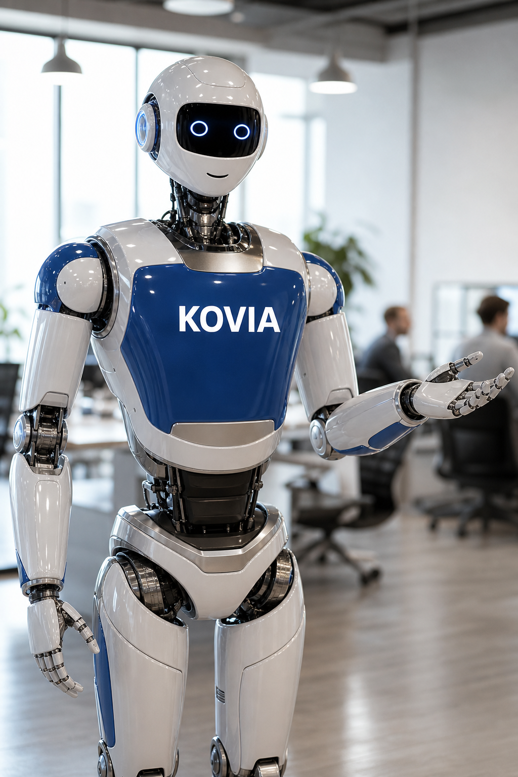 Robot con KOVIA en el pecho